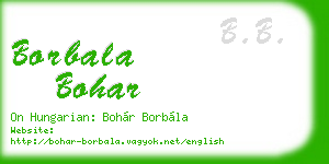 borbala bohar business card